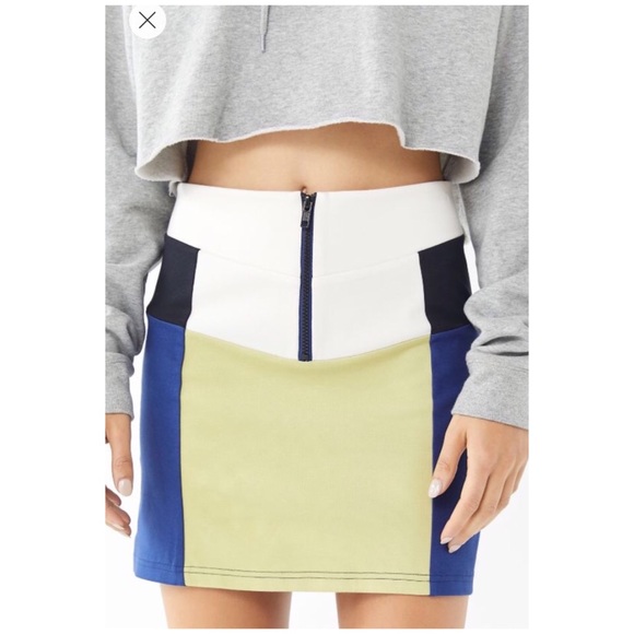 Color block Zipper Mini Skirt - Picture 8 of 8